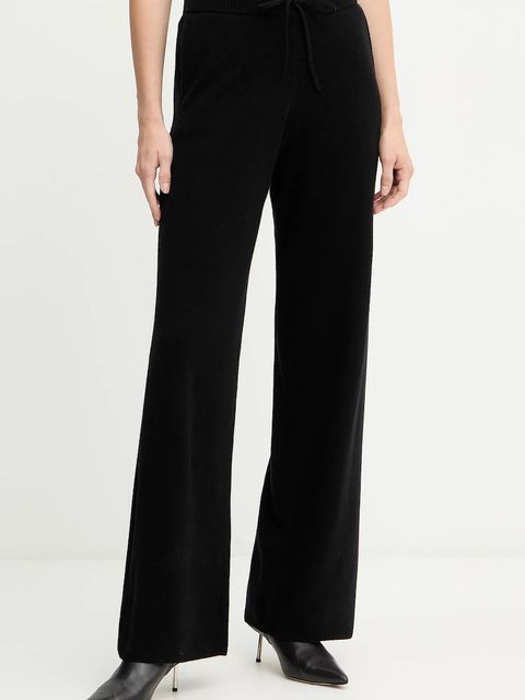 Pinko spodnie dresowe z dodatkiem wełny damskie kolor czarny gładkie 105490 A2Q9 - zdjęcie produktu nr 1