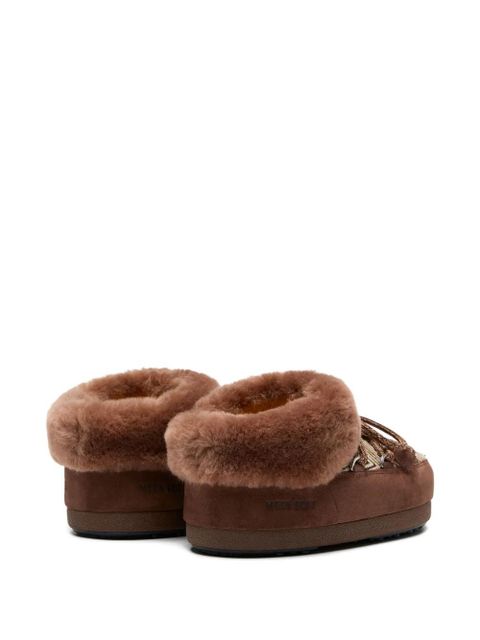 Moon Boot Chalet fur-lined herringbone mules - Brown - zdjęcie produktu nr 2