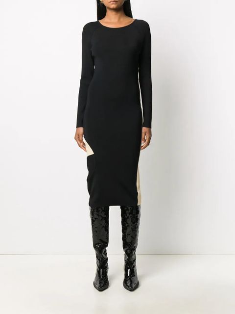 Off-White Front n' Back ribbed-knit dress - Black