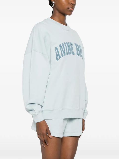 ANINE BING Miles logo blue sweatshirt