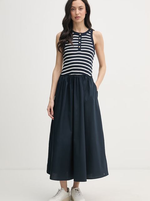 Tommy Hilfiger sukienka rozkloszowana bawełniana - zdjęcie produktu nr 1