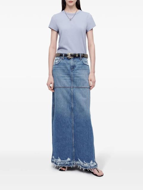 RE/DONE split mid-rise denim skirt - Blue