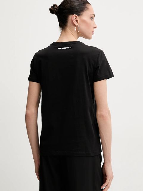 Karl Lagerfeld t-shirt bawełniany damski kolor czarny A2W17120 - zdjęcie produktu nr 2