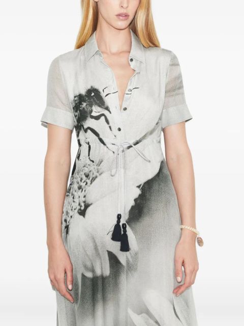 Tory Burch floral-print midi dress - Grey