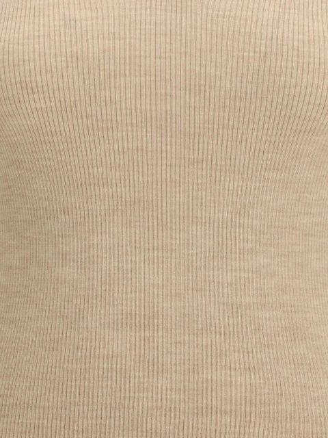 Max Mara Albero V-neck ribbed T-shirt - Neutrals