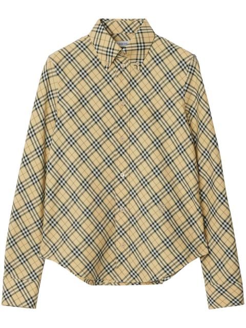 Burberry checked cotton shirt - Neutrals - zdjęcie produktu nr 1