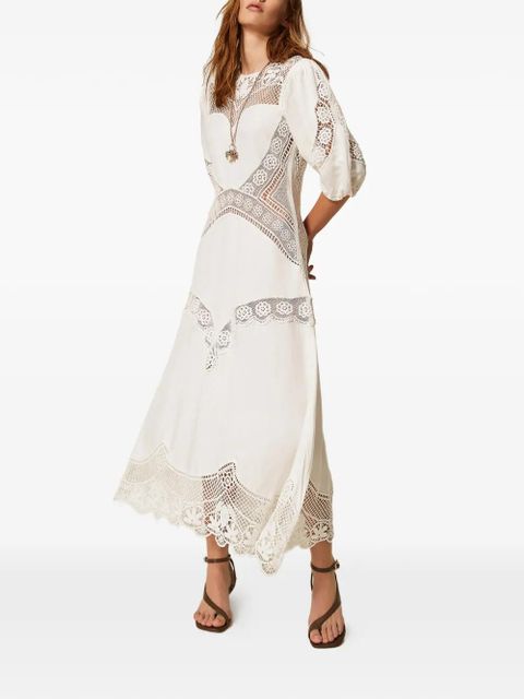 TWINSET lace-detail dress - White - zdjęcie produktu nr 2
