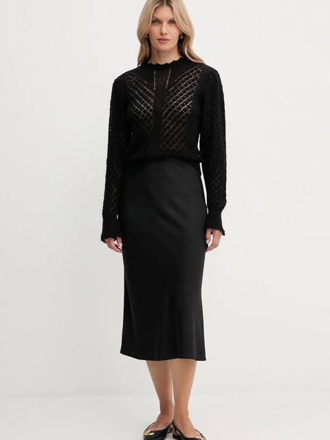 Twinset sweter wełniany damski kolor czarny 252TP3520