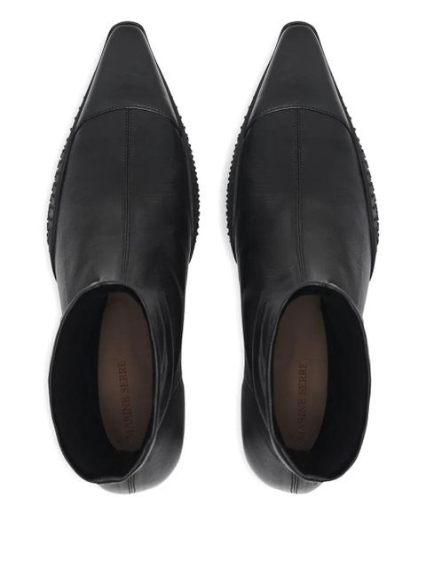 Marine Serre pointed-toe sculpted-heel boots - Black