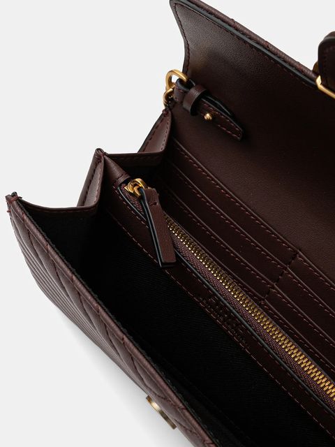 Pinko torebka skórzana kolor brązowy 100062 A0GK