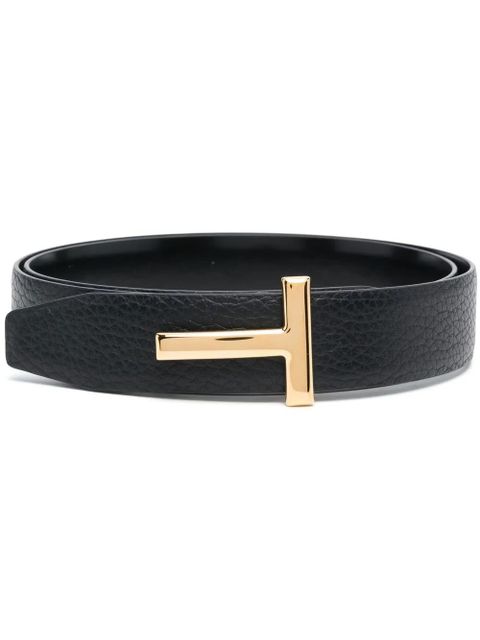 TOM FORD logo-plaque 30mm leather belt - Black - zdjęcie produktu nr 1