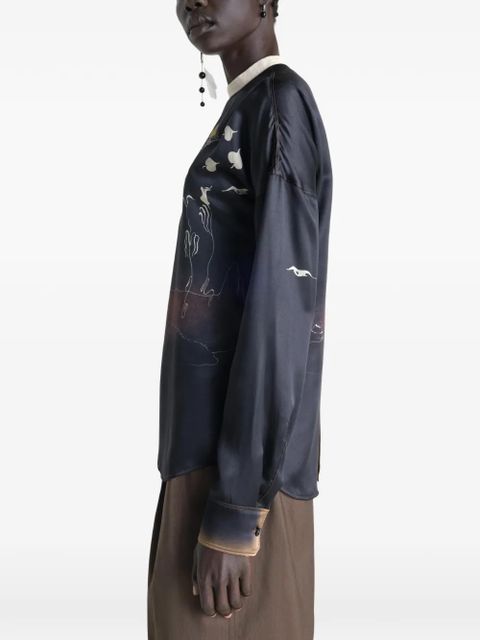 LEMAIRE printed blouse - Black