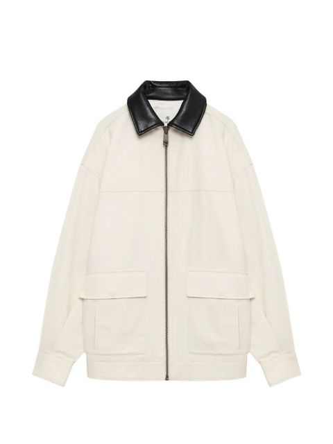 ANINE BING Holden contrast-collar jacket - Neutrals - zdjęcie produktu nr 1