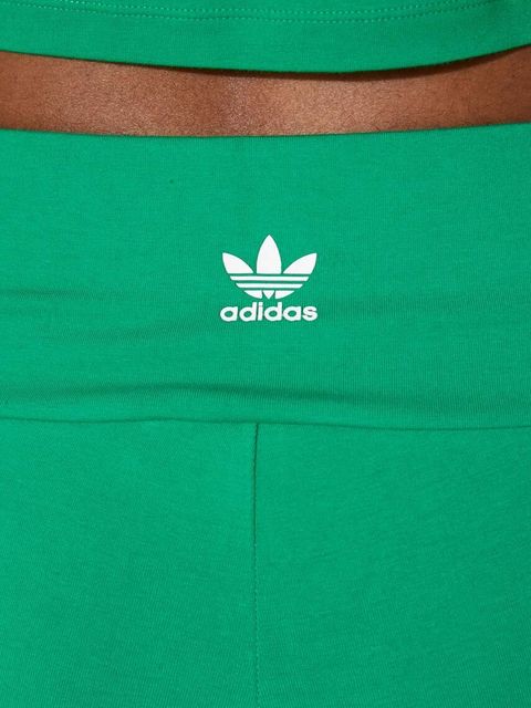 adidas Originals szorty damskie kolor zielony z aplikacją high waist