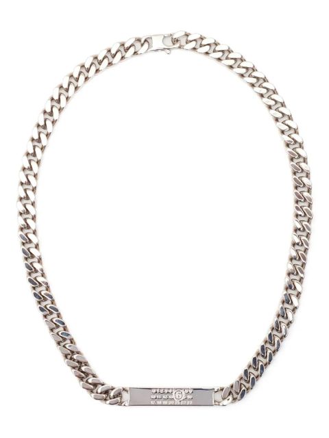 MM6 Maison Margiela numbers-motif engraved chain necklace - Silver - zdjęcie produktu nr 1