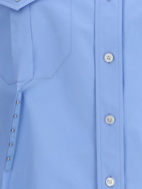 Alexander McQueen gathered shoulder-tab shirt - Blue