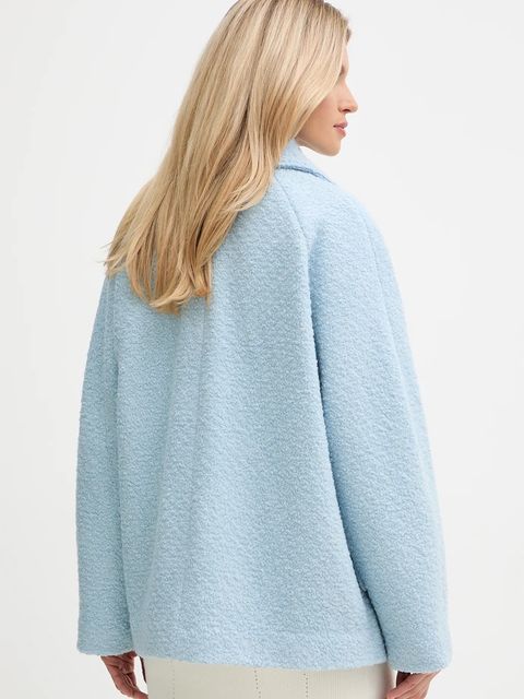 BOSS Orange płaszcz z dodatkiem wełny kolor niebieski 50548664