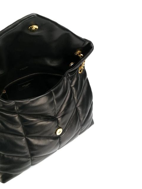 Saint Laurent Loulou chevron-pattern shoulder bag - Black - zdjęcie produktu nr 2