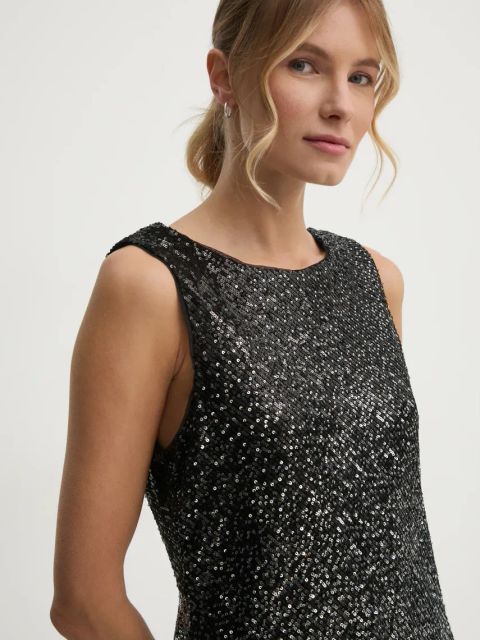 Dkny sukienka kolor srebrny mini rozkloszowana DD4HZB44