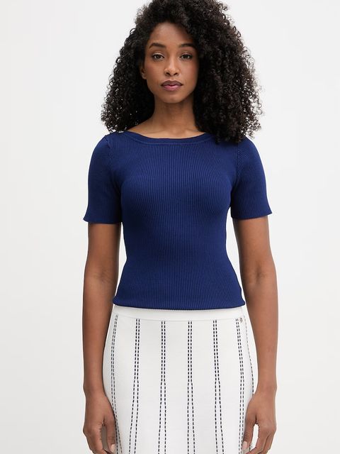 Morgan sweter z krótkim rękawem damski z wiskozy MPIO - zdjęcie produktu nr 1