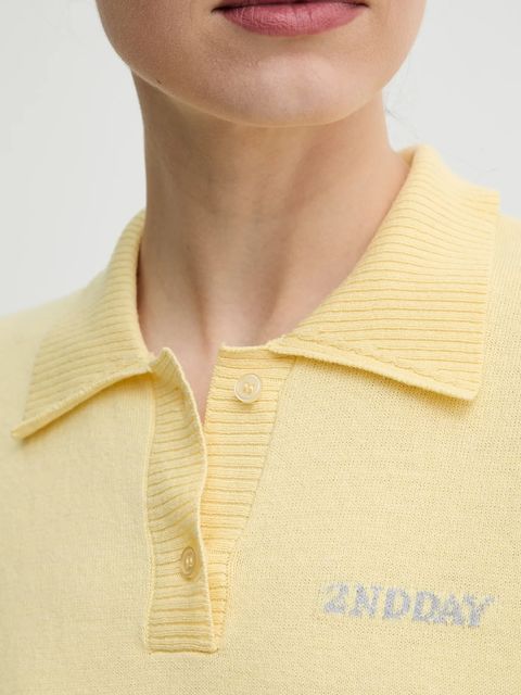 2NDDAY polo z domieszką wełny Jean