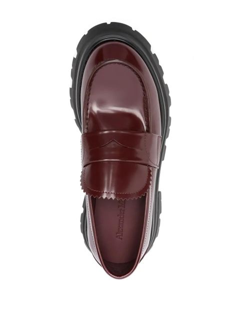 Alexander McQueen ridged-sole leather loafers - Red - zdjęcie produktu nr 2
