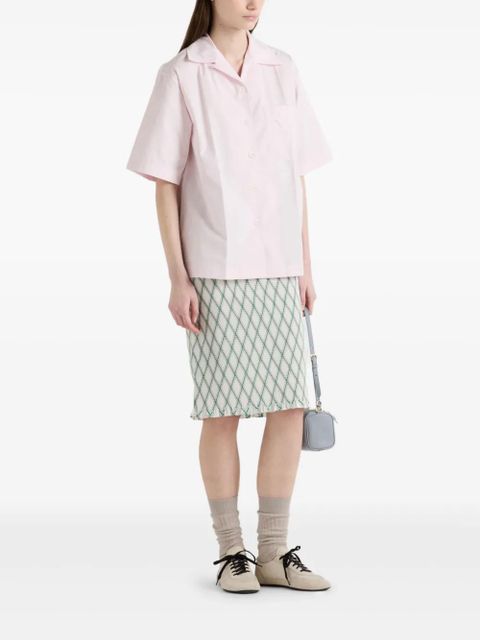 Prada patterned cotton midi skirt - Green - zdjęcie produktu nr 2