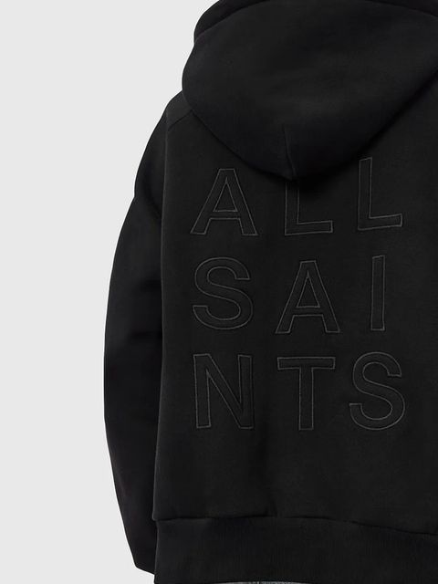 AllSaints bluza STACKS damska kolor czarny z kapturem z aplikacją W131JC - zdjęcie produktu nr 2