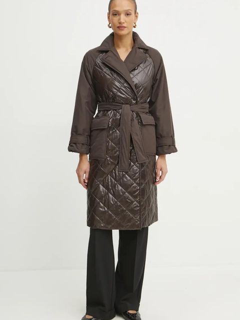 Marella płaszcz dwustronny damski kolor brązowy przejściowy niezapinany 2423496015200 - zdjęcie produktu nr 1