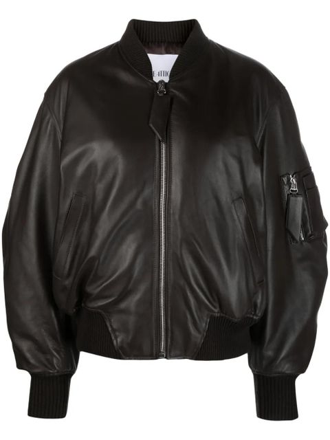 The Attico leather bomber jacket - Brown - zdjęcie produktu nr 1
