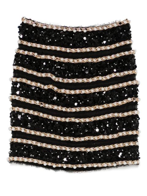 Balmain striped mini skirt - Black - zdjęcie produktu nr 1
