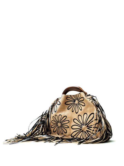 FARM Rio mini fringed floral tote bag - Neutrals - zdjęcie produktu nr 2
