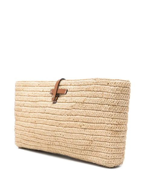 Manebi Kaia palm-tree clutch bag - Neutrals