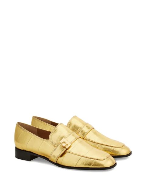 Ferragamo Hug laminated-finish loafers - Gold - zdjęcie produktu nr 2
