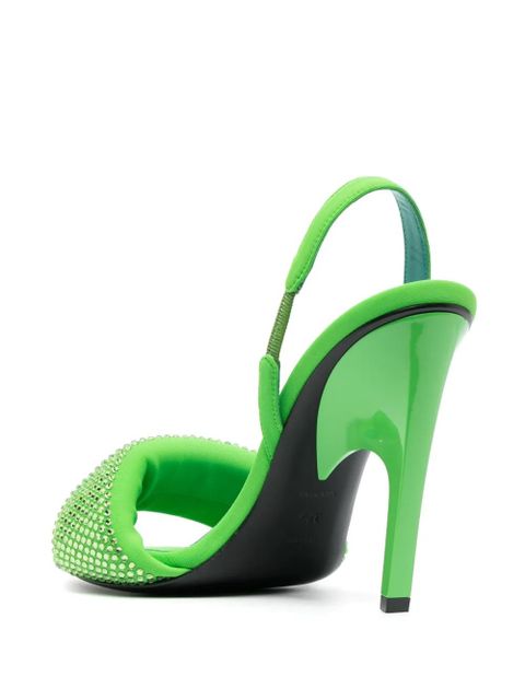 The Attico crystal-embellished open-toe sandals - Green