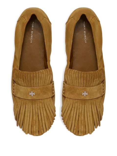 Tory Burch fringe-detail loafers - Brown