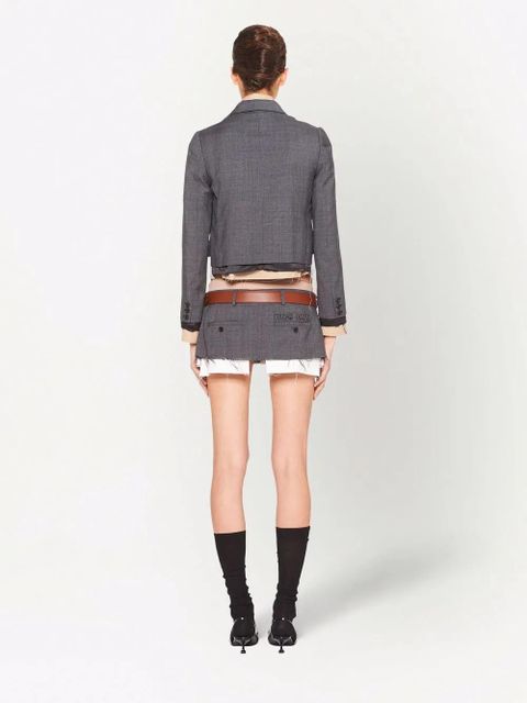 Miu Miu single-breasted Prince of Wales check blazer - Grey - zdjęcie produktu nr 2