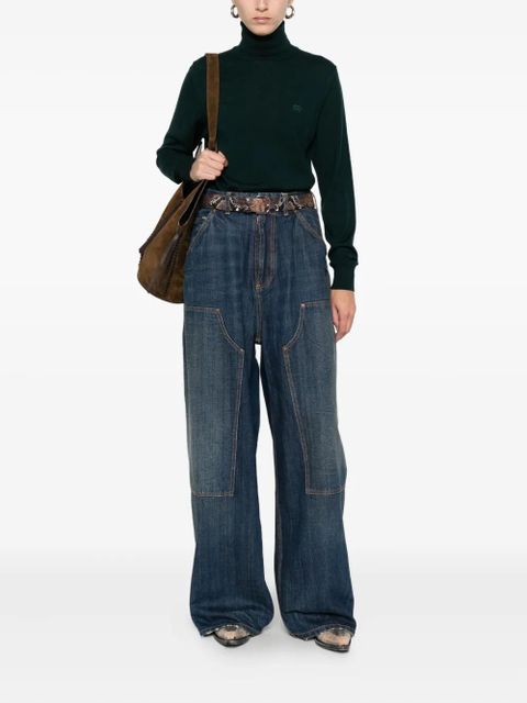 ETRO roll-neck logo-embroidered sweater - Green - zdjęcie produktu nr 2