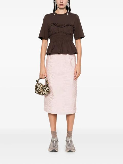 Cecilie Bahnsen smocked ruffled top - Brown - zdjęcie produktu nr 2