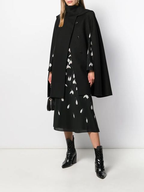 Valentino Garavani asymmetric draped cape - Black