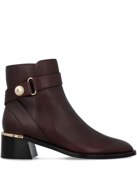 Jimmy Choo 45mm Noor ankle boots - DEEP MERLOT - zdjęcie produktu nr 1