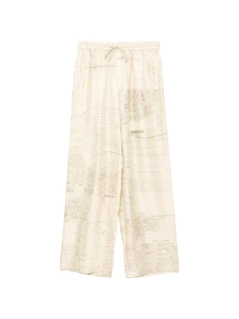 Róhe printed silk trousers - Neutrals - zdjęcie produktu nr 1