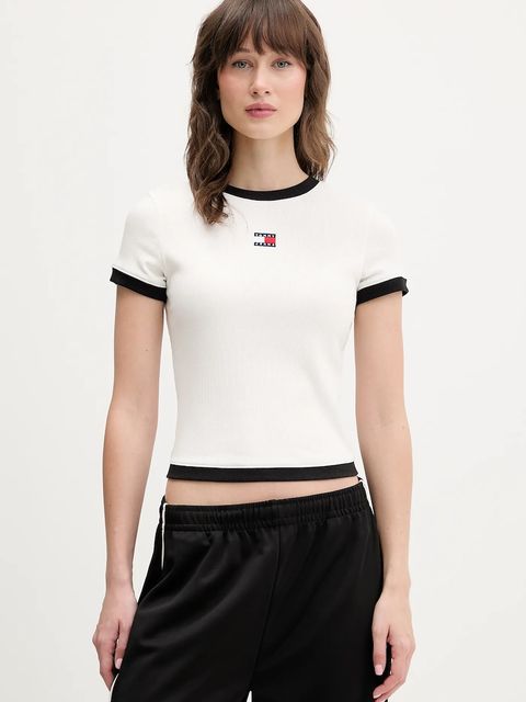 Tommy Jeans t-shirt damski kolor beżowy DW0DW22575 - zdjęcie produktu nr 1