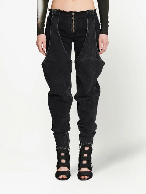 Balmain low-rise washed cotton jeans - Black