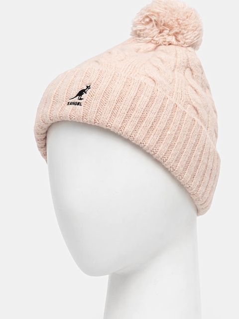 Kangol czapka z domieszką wełny POMPOM kolor różowy K4460SM.LP683 - zdjęcie produktu nr 2