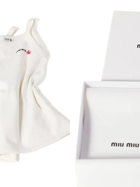 Miu Miu x Petit Bateau embroidered tank top - White