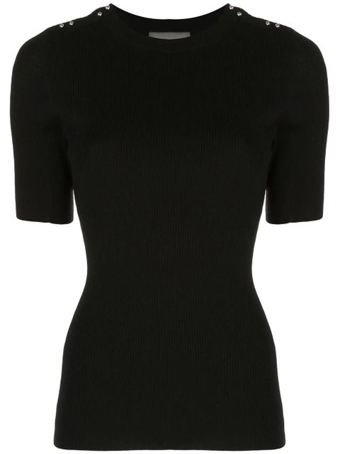 3.1 Phillip Lim picôt-stitch ribbed T-shirt - Black - zdjęcie produktu nr 1