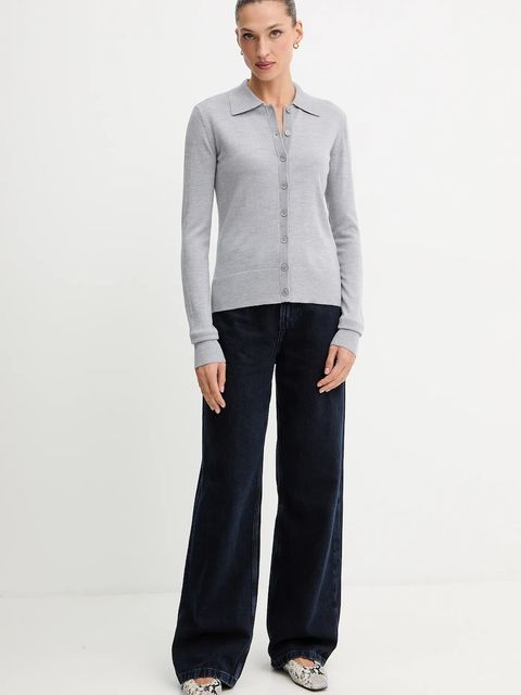 Patrizia Pepe kardigan wełniany damski kolor szary lekki 2K0343 KM36 - zdjęcie produktu nr 2