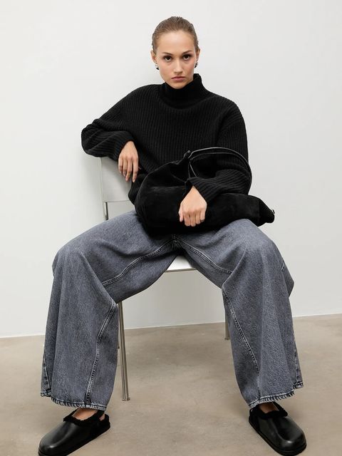 Answear.LAB kapcie skórzane kolor czarny - zdjęcie produktu nr 2