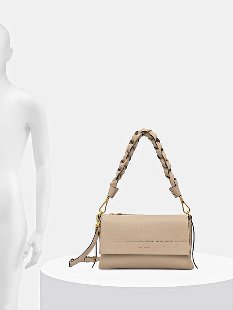 Coccinelle torebka skórzana BOHEME GRANA DOUBLE kolor beżowy E1.M50.12.01.01